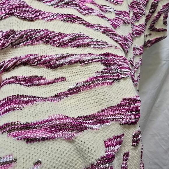 Free People Take Me Out zebra print mini bodycon dress puff sleeve knit large - Picture 7 of 11